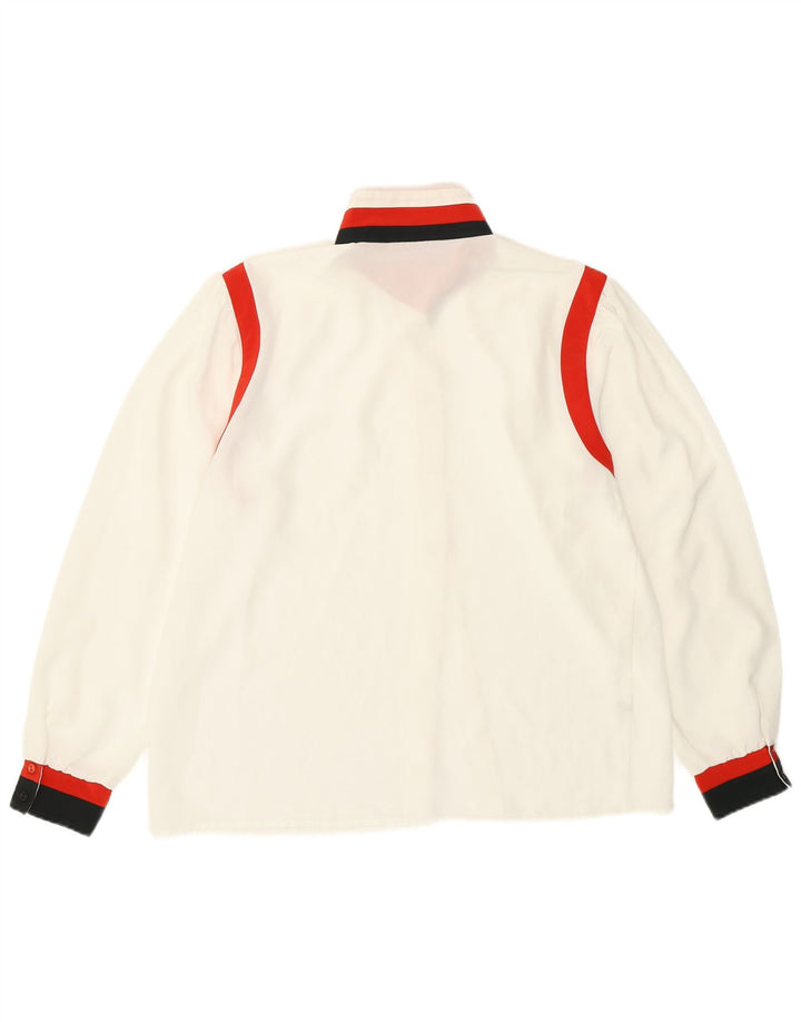 Mona skjortebluse til kvinder UK 14 Large White Colourblock Polyester