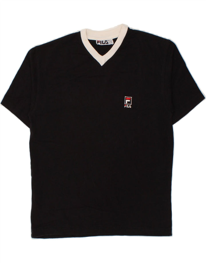 FILA Mens T-Shirt Top Small Black Cotton Vintage Fila and Second-Hand Fila from Messina Hembry 