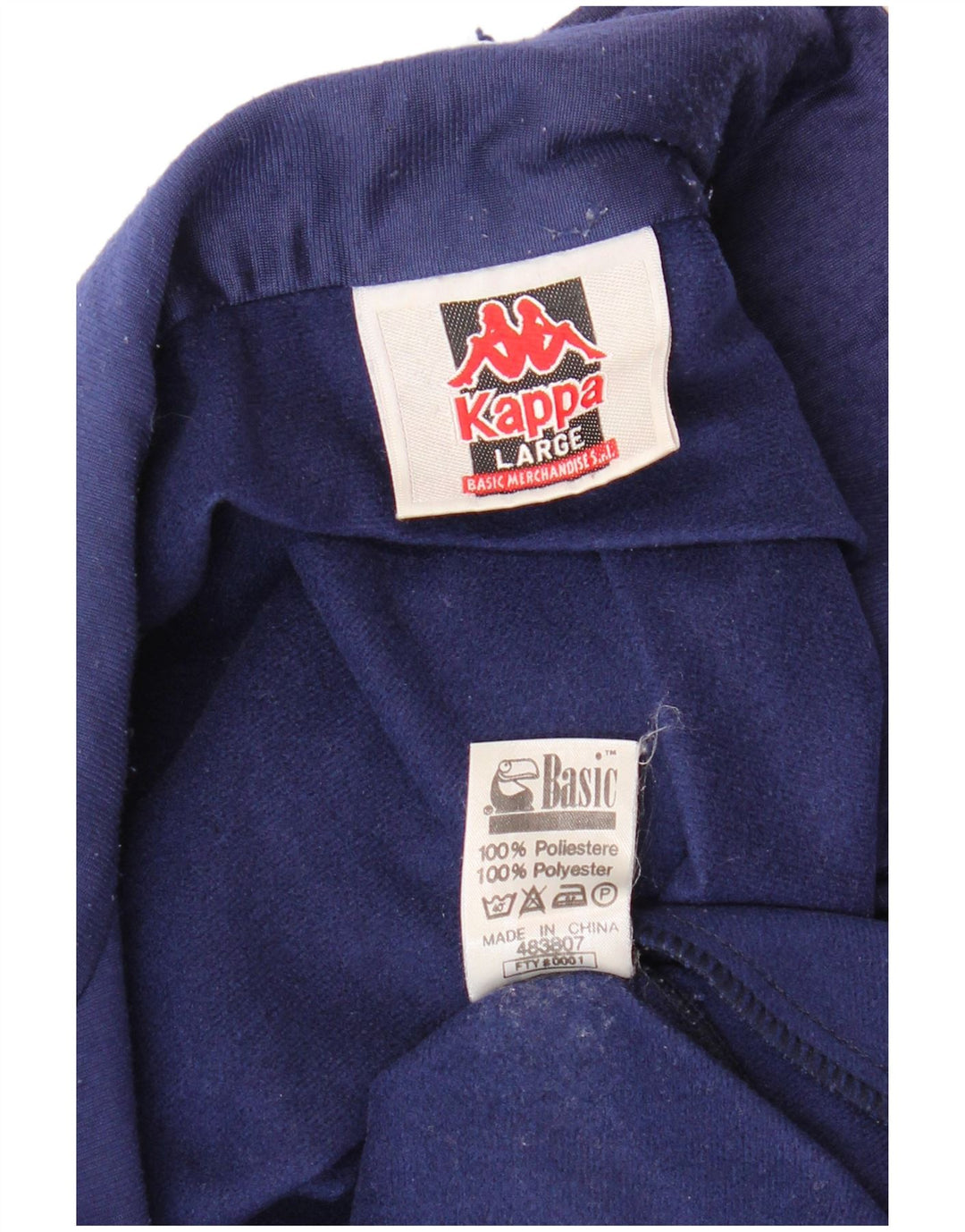KAPPA Grafisk træningsdragt jakke til mænd Stor marineblå farveblok