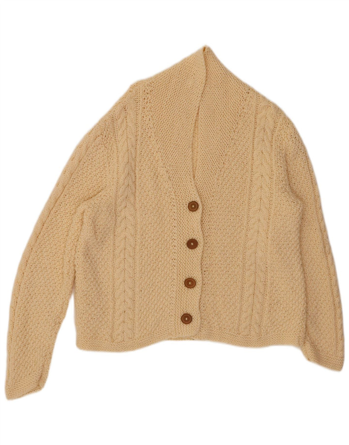 VINTAGE Dame Cardigan Sweater UK 16 Large Beige