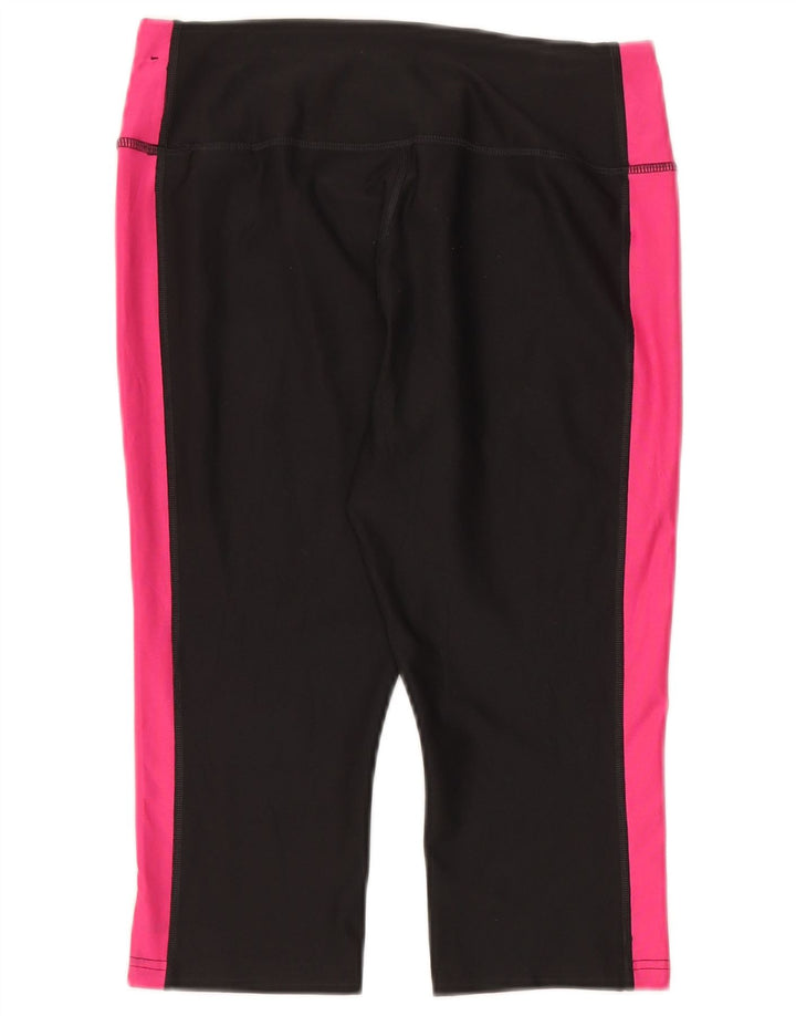 Nike Dame Dri Fit Capri Leggings UK 14 Medium Sort Colourblock Polyester