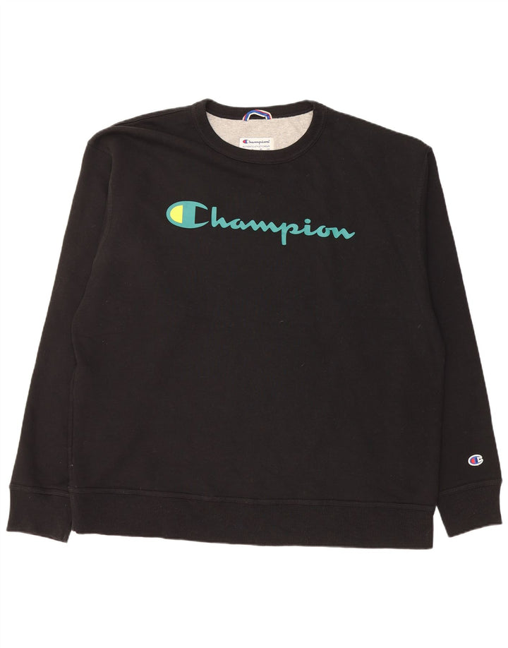 CHAMPION Herre Grafisk Sweatshirt Jumper XL Sort Bomuld