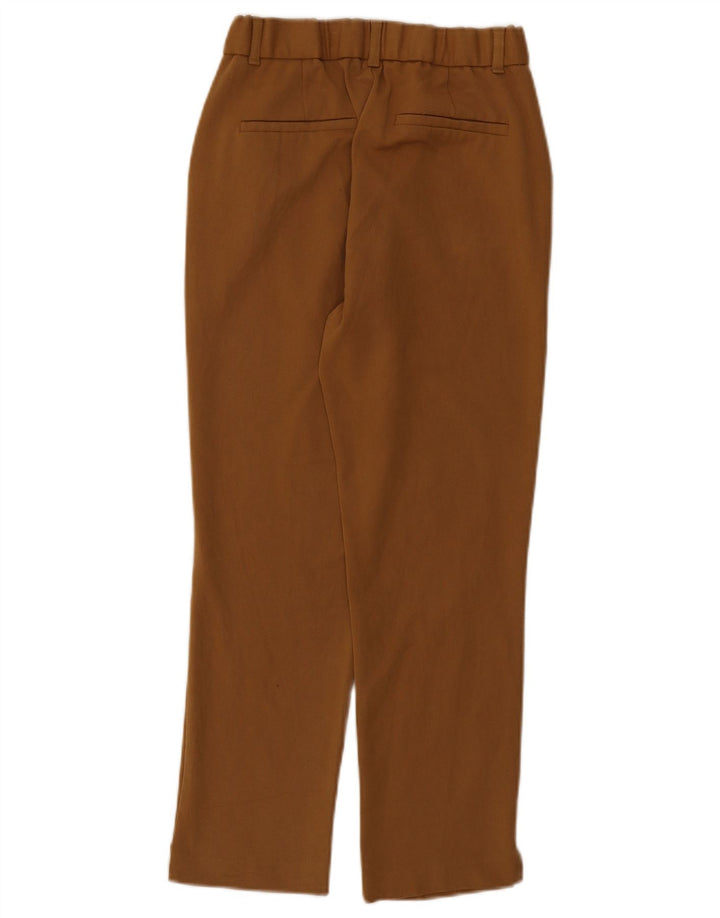 Zara Womens Cropped Trousers Small W26 L24 Brun