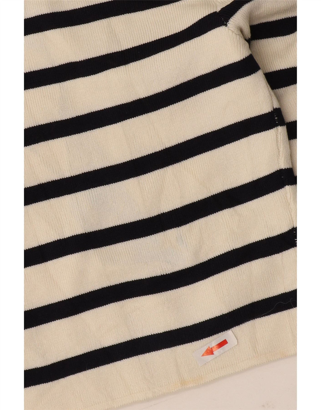 Zara Dame Crop Top Langærmet UK 8 Lille hvid stribet viskose
