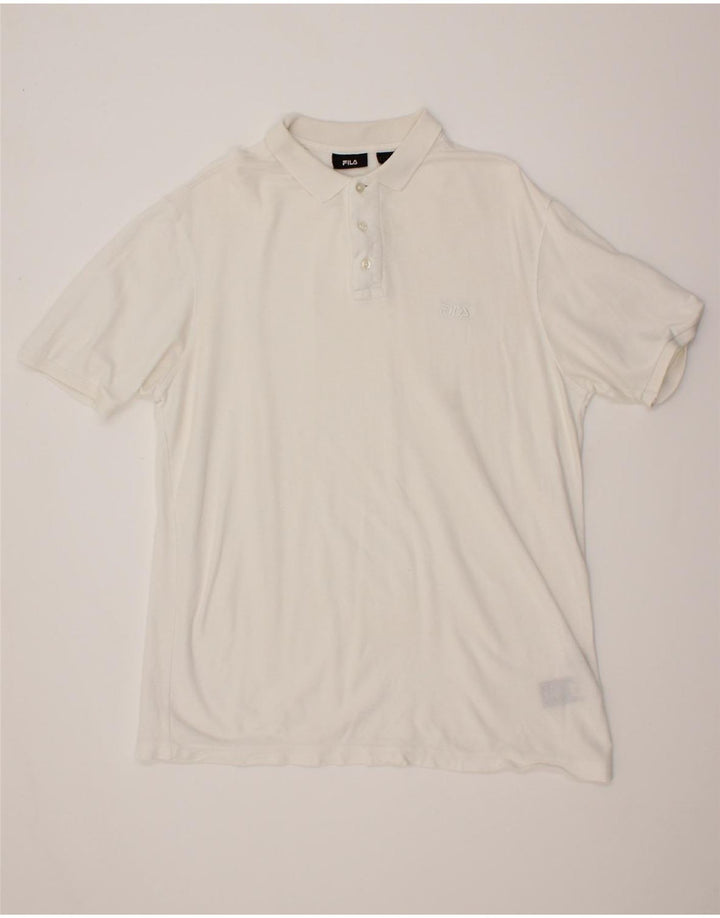 FILA Mens Polo Shirt Large White Vintage Fila and Second-Hand Fila from Messina Hembry 