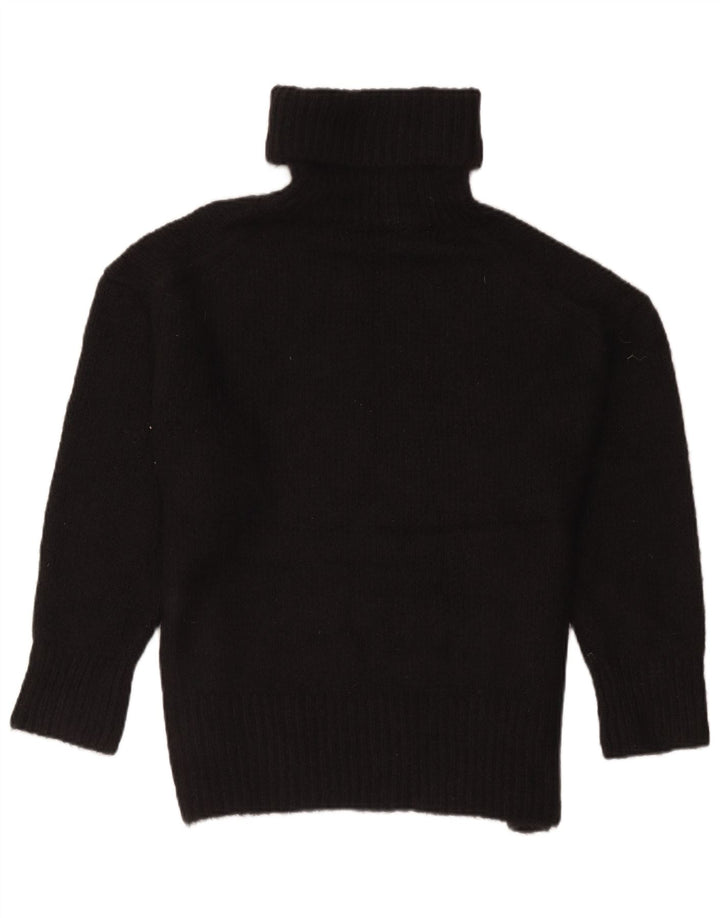 Zara Dame Oversized Roll Neck Jumper Sweater UK 14 Medium Sort Akryl
