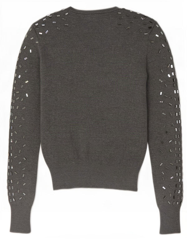 Zara Dame Jumper Sweater UK 10 Small Grey Spotted