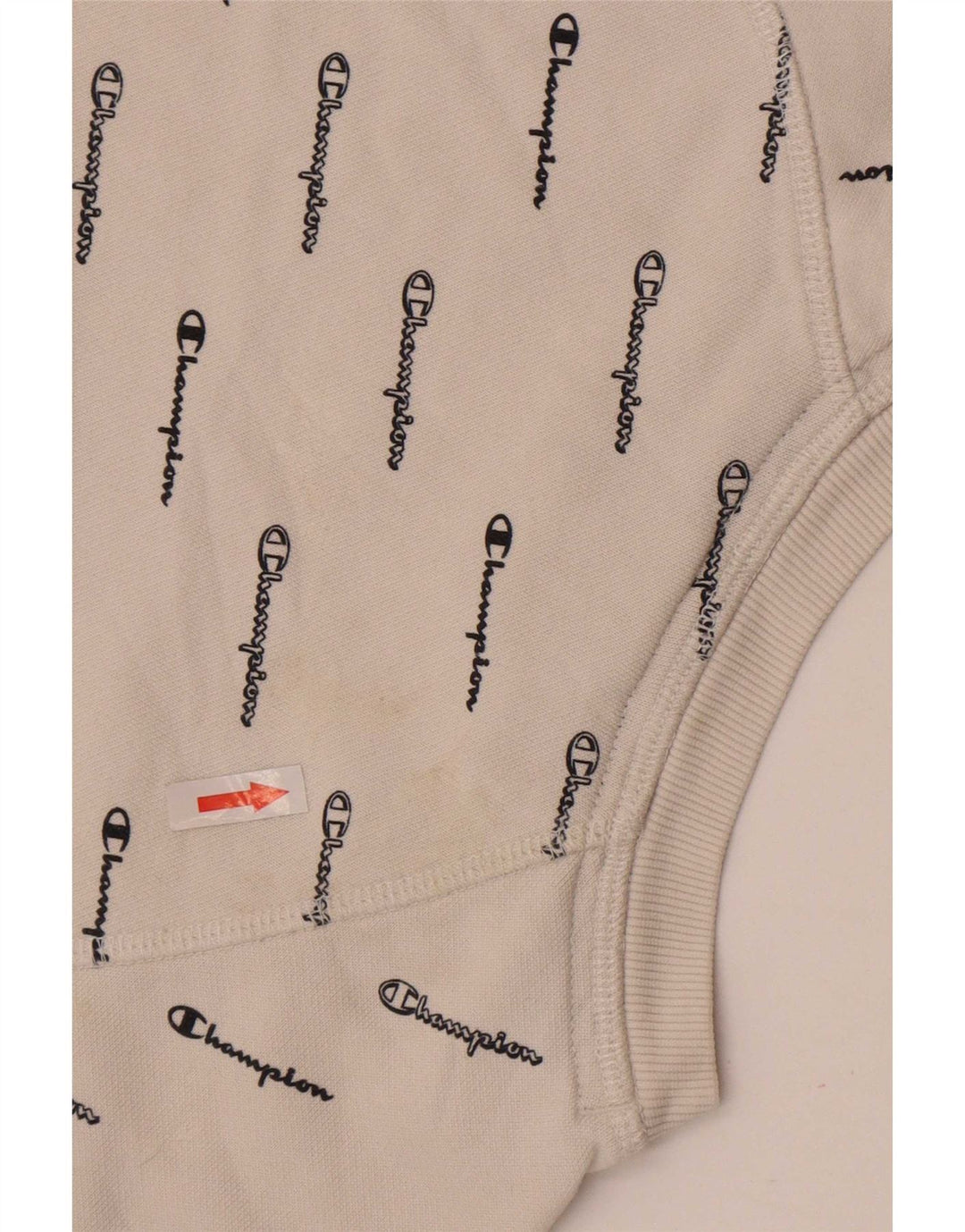 Champion Womens Crop Graphic Sweatshirt Jumper UK 14 Medium White Bomuld
