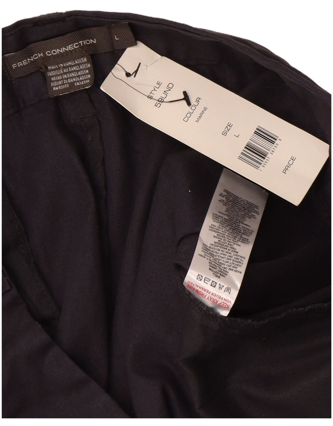 FRANSK FORBINDELSE Herre Chino Shorts Large W34 Navy Blue Bomuld