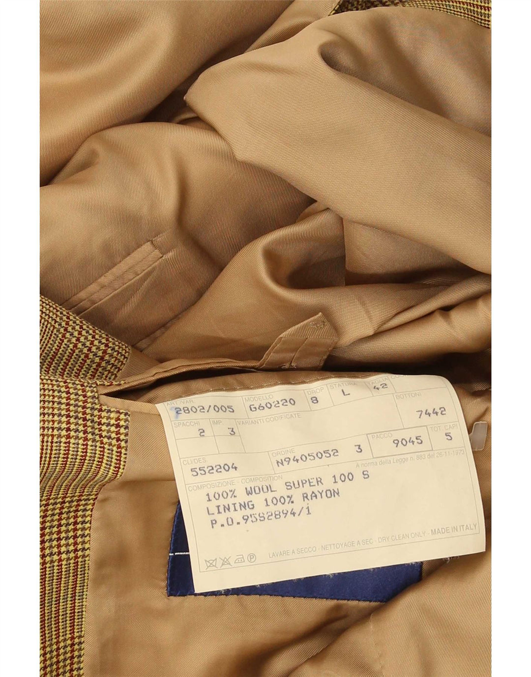 Gieves & Hawkes Herre 2-knaps blazerjakke UK 42 XL Brun Houndstooth Uld