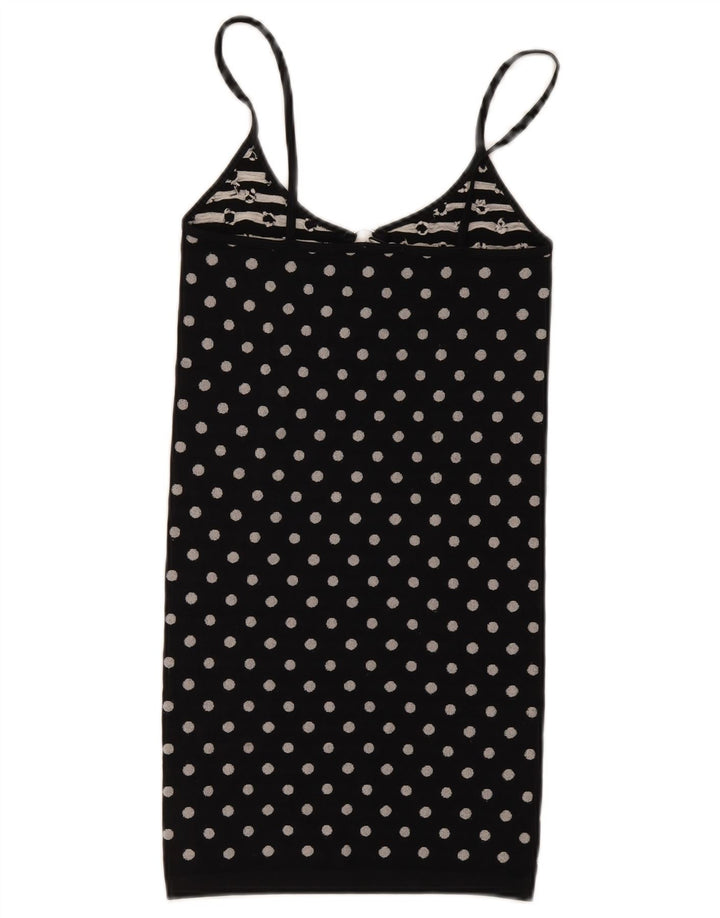 Zara Dame Cami Top UK 12 Medium Black Polka Dot