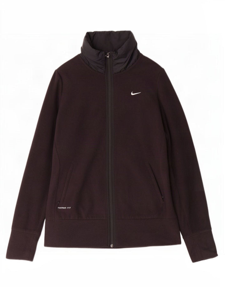 Nike Dame Therma-Fit Fleecejakke UK 14 Medium Sort Polyester