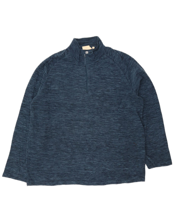 MOUNTAIN WAREHOUSE Fleecetrøje til mænd med lynlåshals 2XL Blå Flecked Polyester