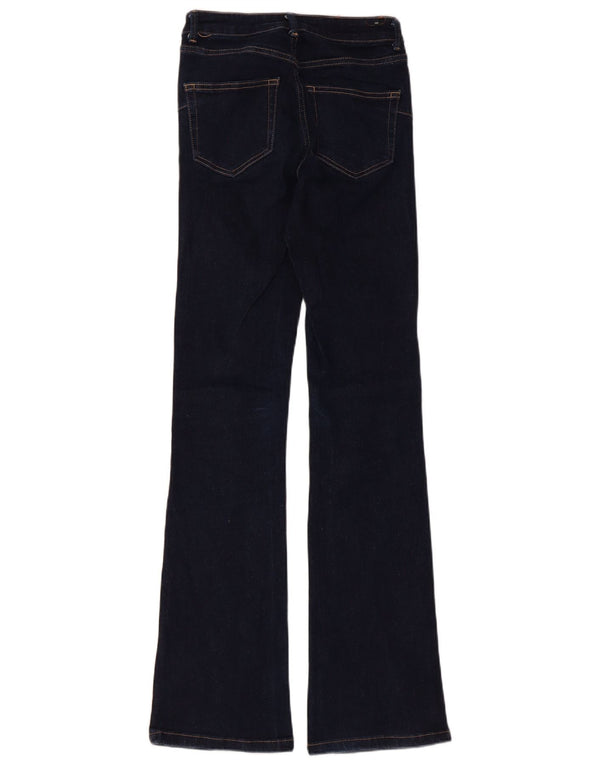 Zara Dame Flared Jeans EU 34 2XS W24 L33 Marineblå Bomuld