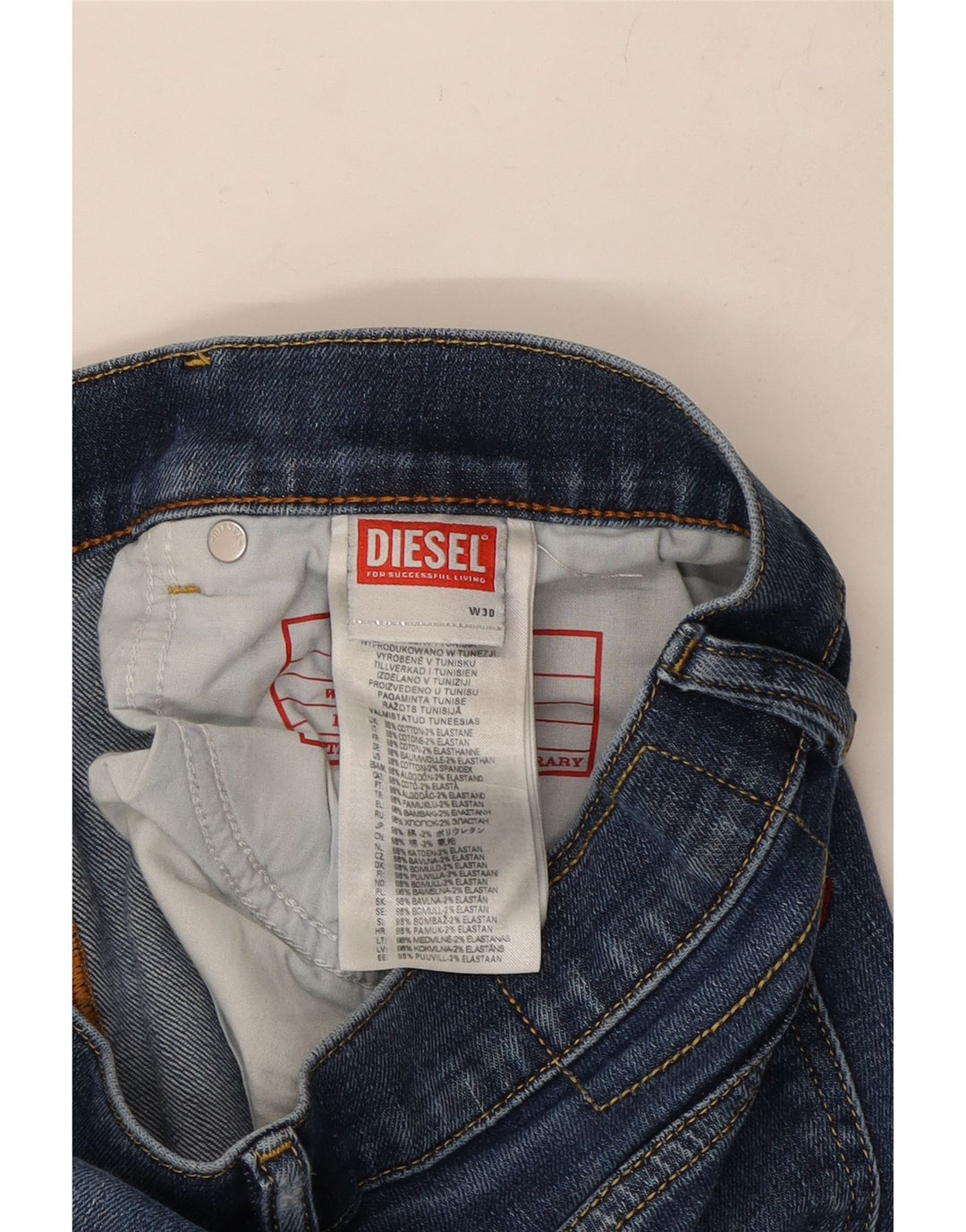 Diesel Herre Slim Jeans W30 L29 Blå Bomuld