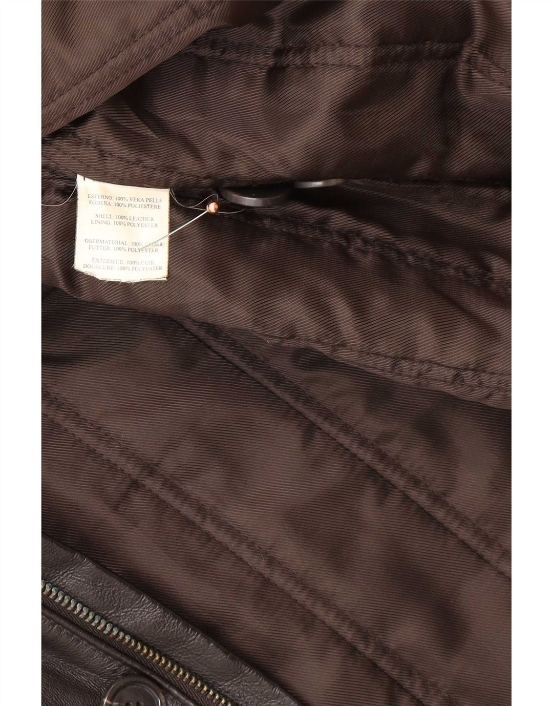 Vintage herre læderfrakke IT 58 3XL Sort