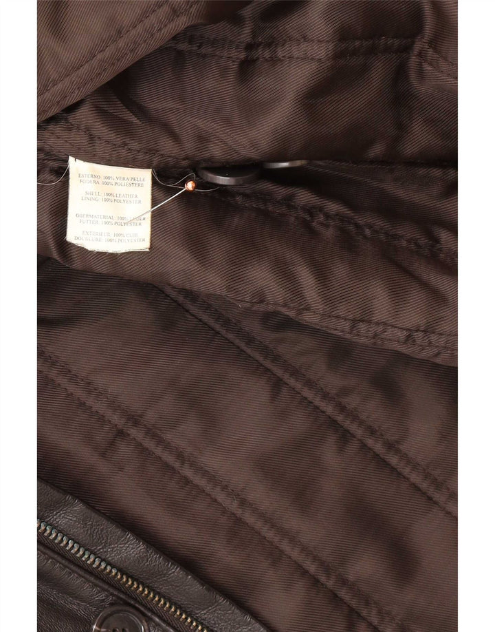 Vintage herre læderfrakke IT 58 3XL Sort