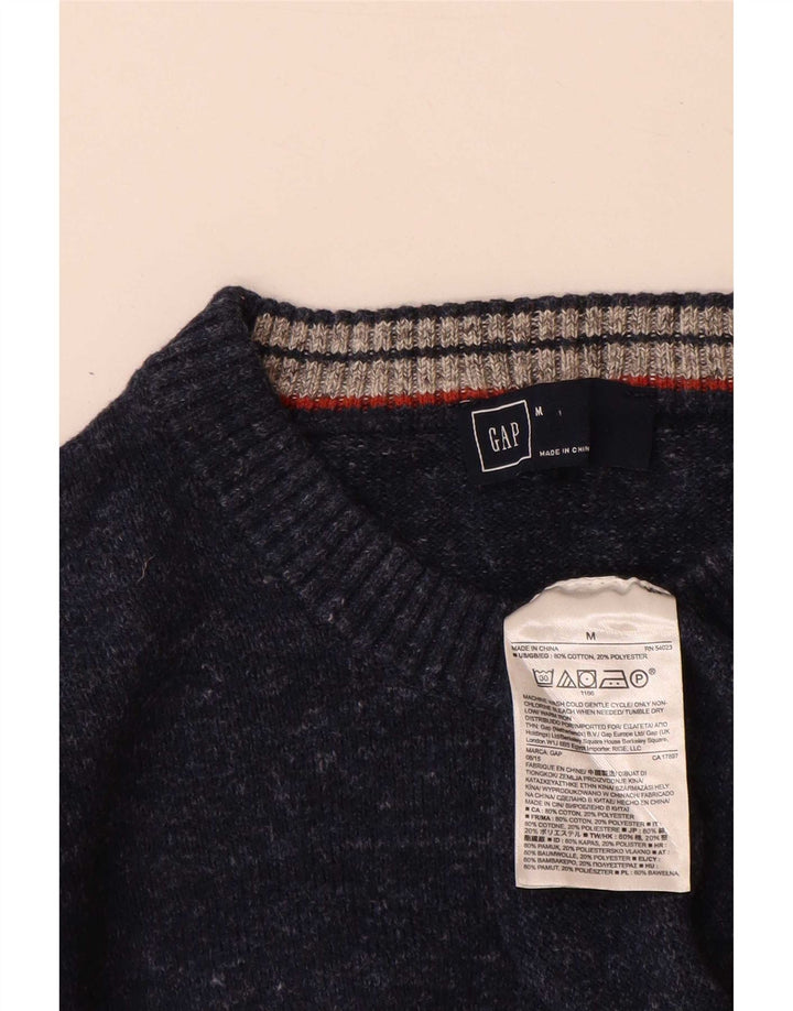 Gap Herre Crew Neck Jumper Sweater Medium Navy Blue Flecked Bomuld