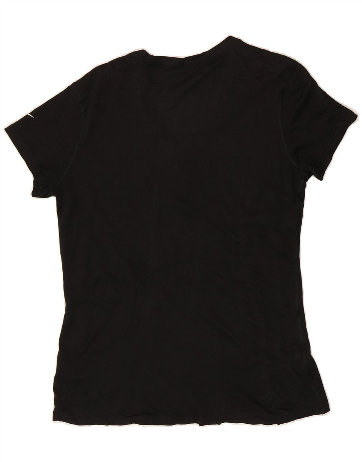 NIKE Womens Dri Fit Graphic T-Shirt Top UK 14 Large Black Polyester Vintage Nike and Second-Hand Nike from Messina Hembry 