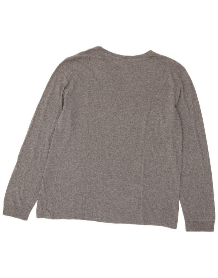 NIKE Herre Athletic Cut Grafisk Top Langærmet XL Grå Flecked