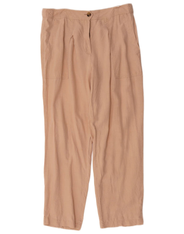 Marks & Spencer kvinders højtaljede chinobukser UK 14 Large W34 L29 Beige