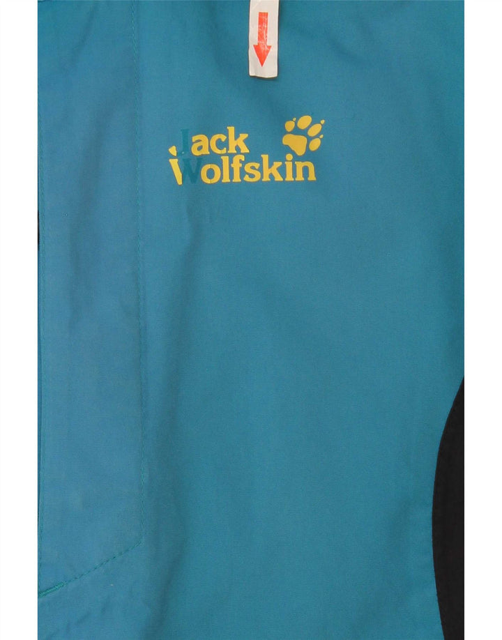 Jack Wolfskin Regnjakke til mænd UK 44/46 XL Blå Colourblock Polyamid
