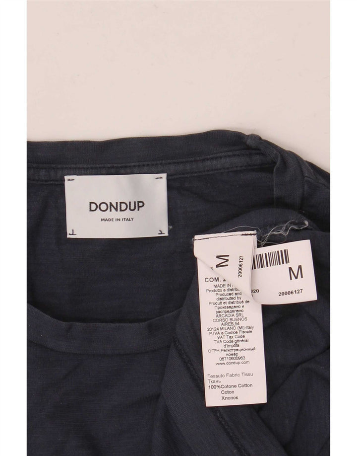 Dondup Herre Grafisk T-Shirt Top Medium Marineblå Bomuld