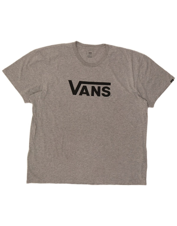 Vans Herre Classic Fit Grafisk T-Shirt Top 2XL Grå Flecked Bomuld