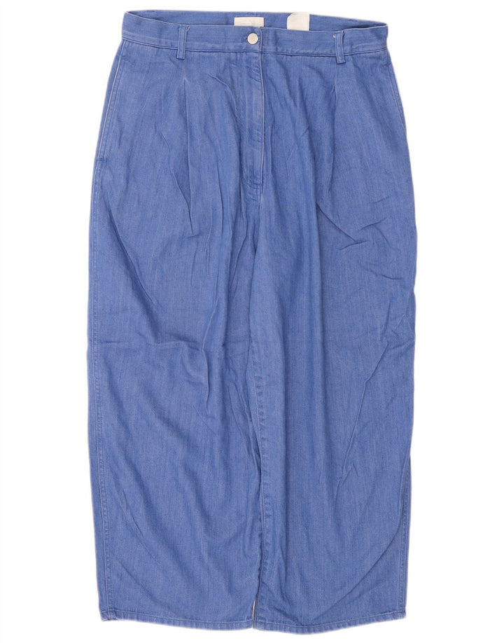 Cos Dame Cropped Trousers EU 40 Medium W30 L24 Blå Bomuld
