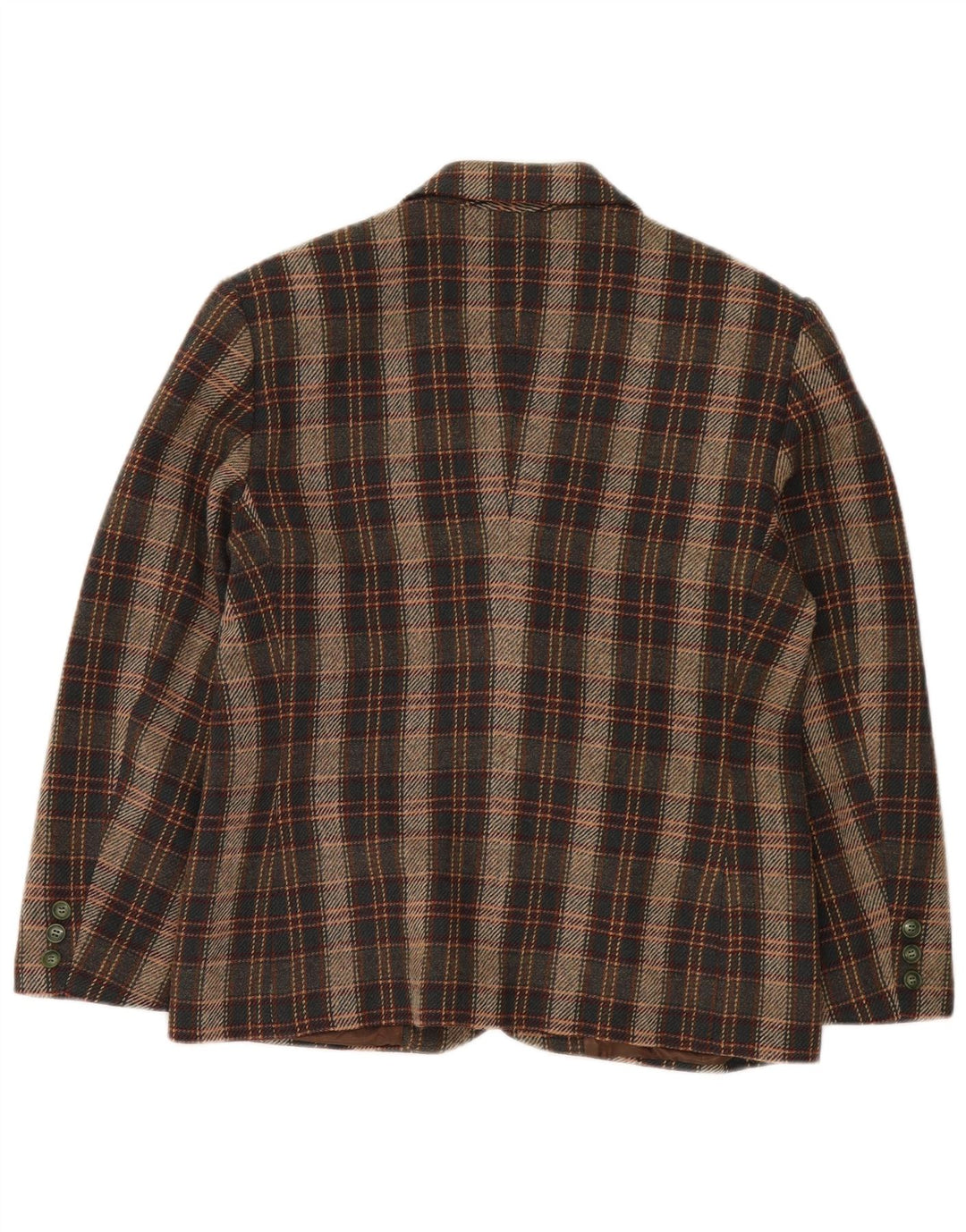 Vintage dame 2-knaps blazerjakke IT 44 Medium brun ternet uld