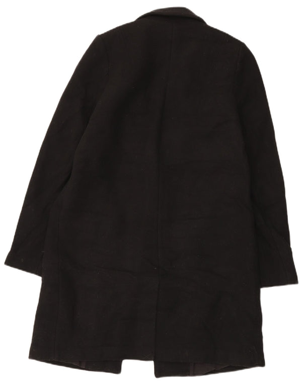 Zara Womens Overcoat UK 10 Small Black Wool