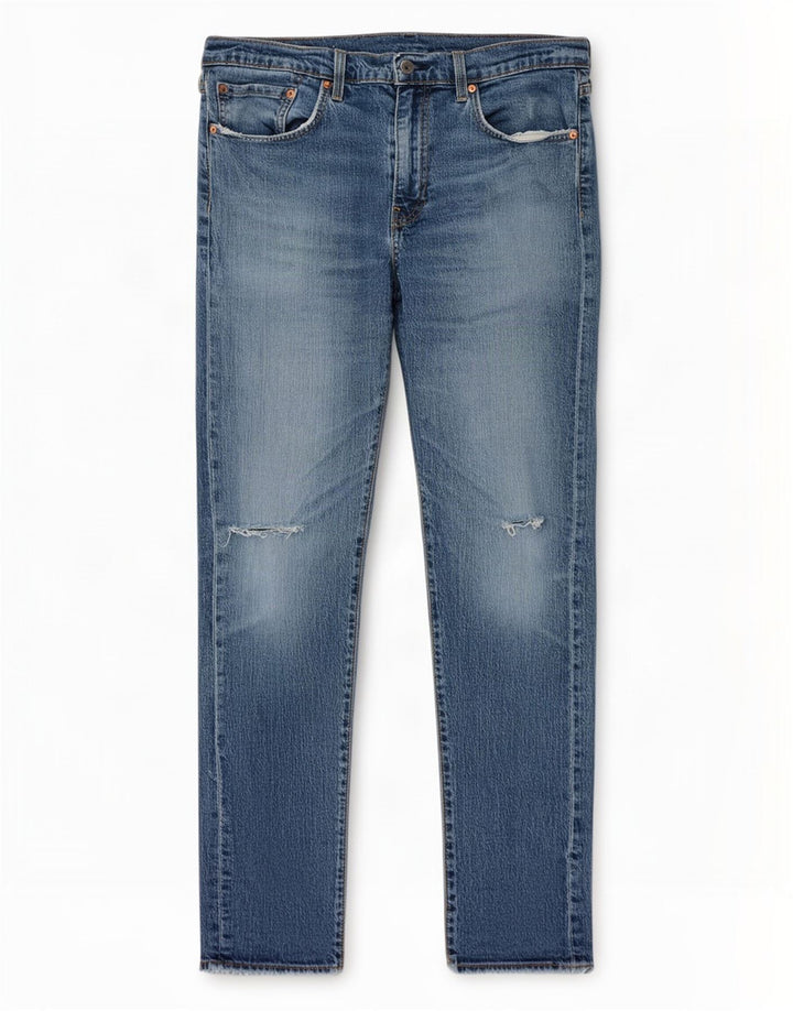 Levi's Men Distressed Slim Jeans W33 L34 Blå Bomuld