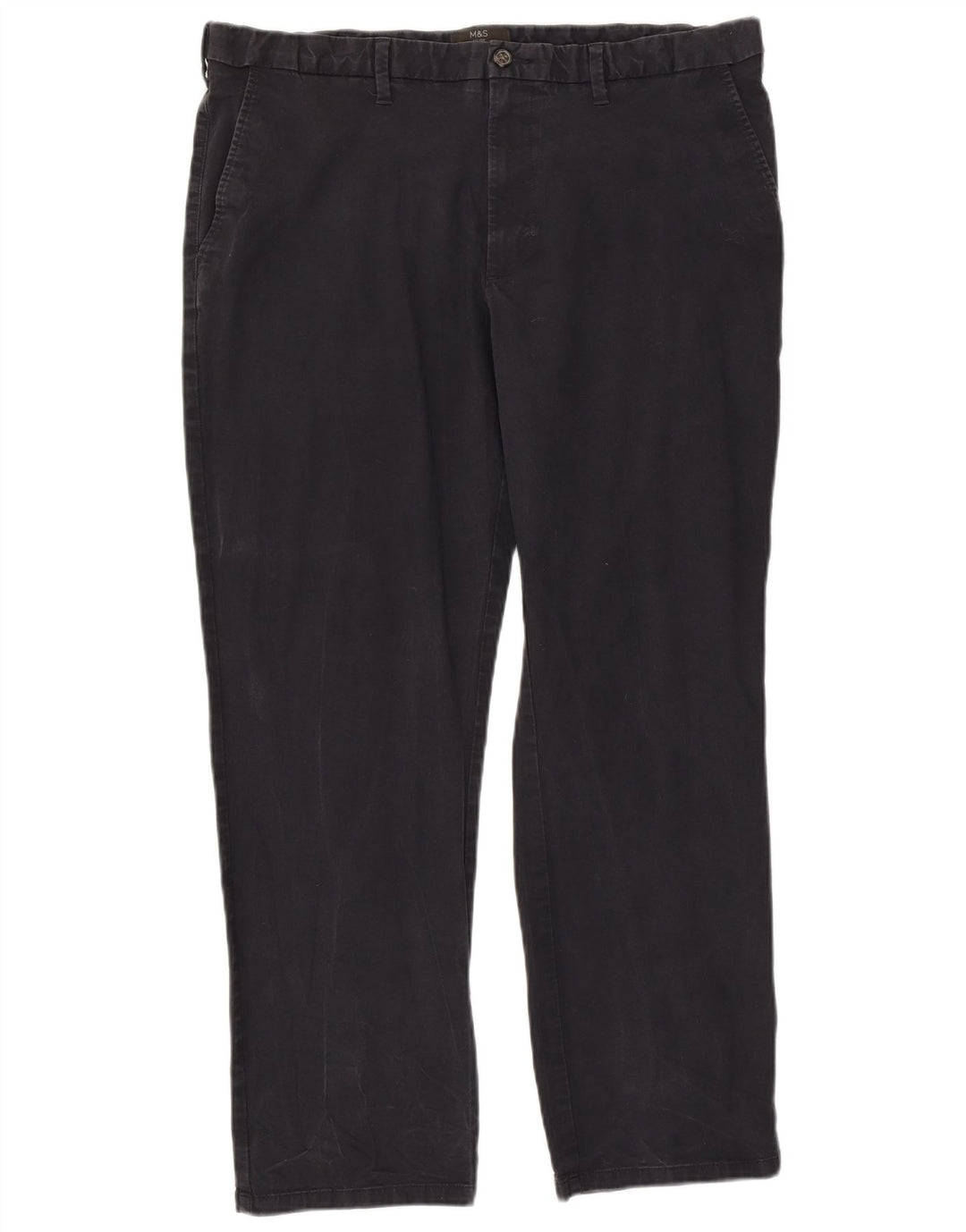 Marks & Spencer Herre Regular Chino Bukser W40 L31 Marineblå Bomuld