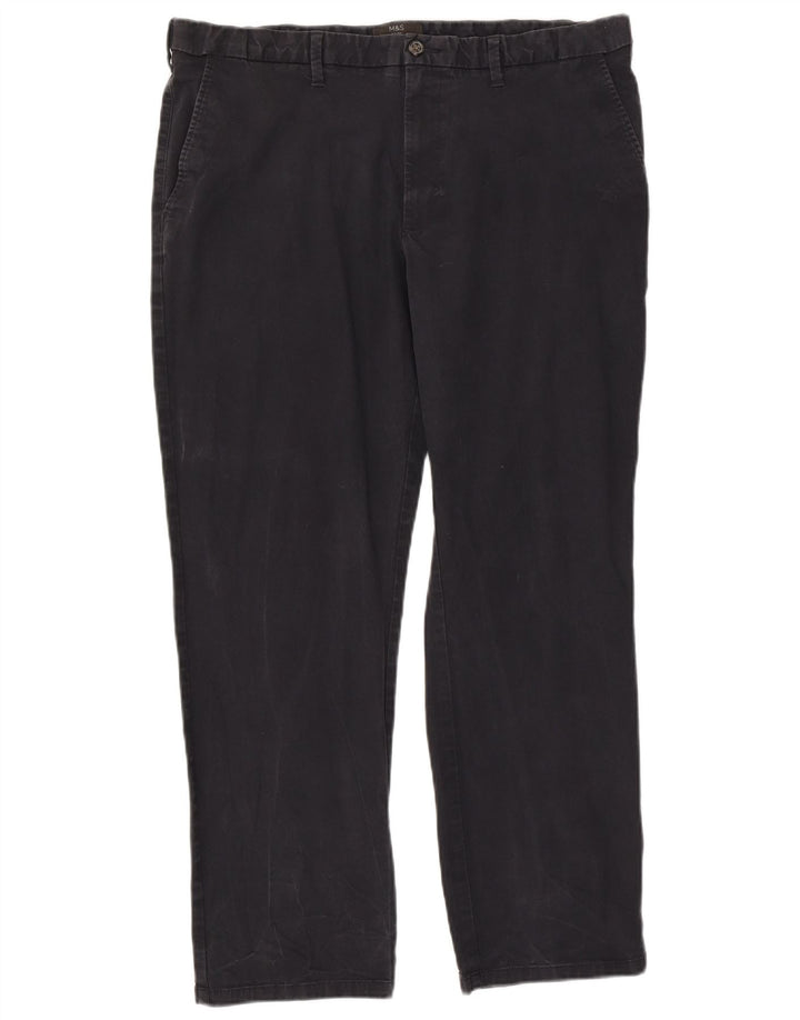 Marks & Spencer Herre Regular Chino Bukser W40 L31 Marineblå Bomuld