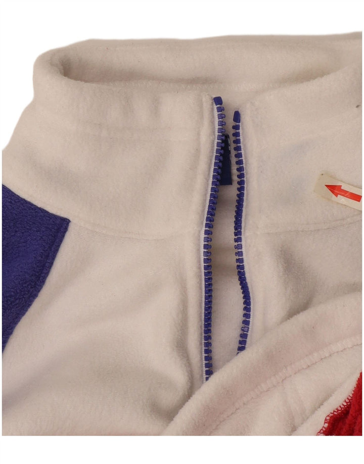 Champion Dame Grafisk Fleece Jumper UK 14 Medium White Colourblock