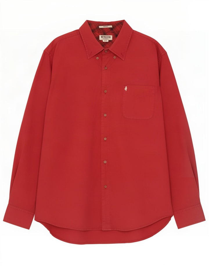 Marlboro Classics Herre Regular Fit Skjorte 3XL Rød Bomuld