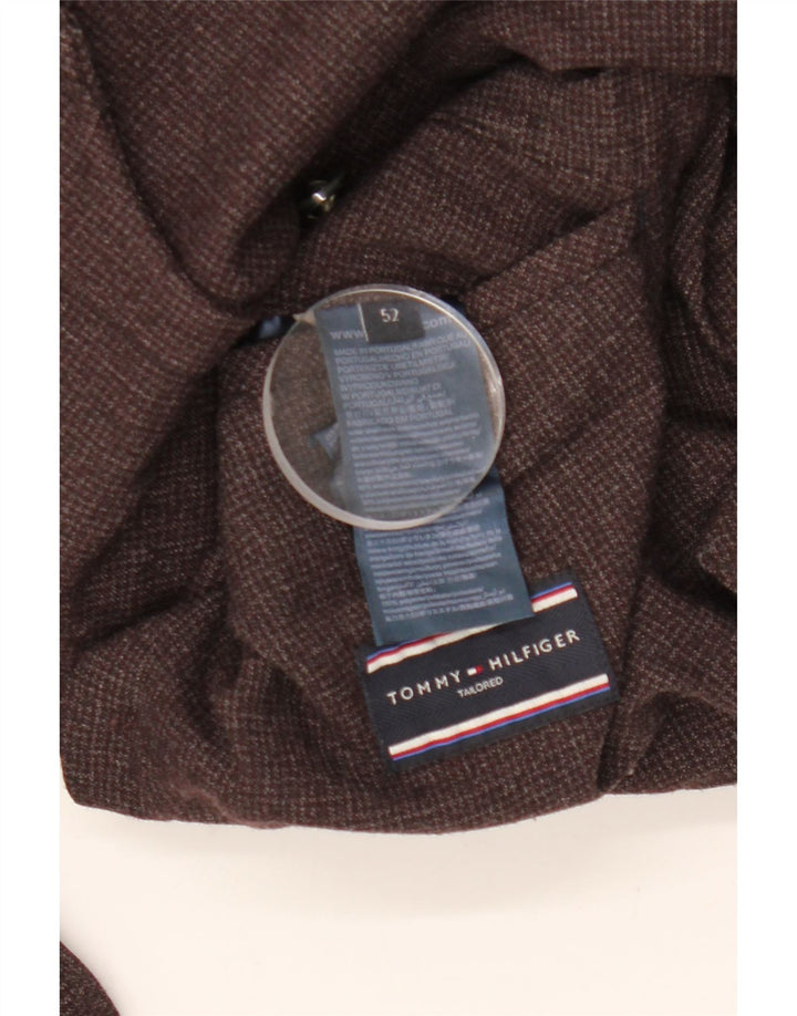 Tommy Hilfiger herre skræddersyet pasform 2-knaps blazerjakke IT 52 XL brun uld