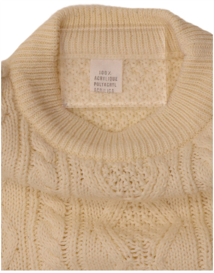 VINTAGE Dame sweater med rund hals DK 20 2XL Off White polyakryl