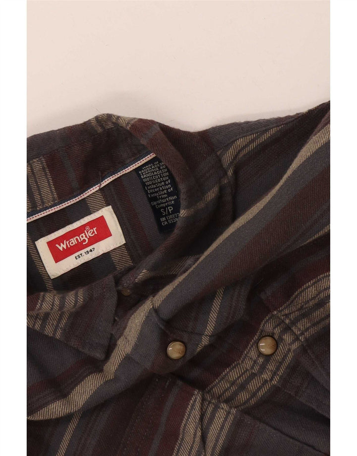 Wrangler Flanelskjorte til mænd, lille gråstribet bomuld