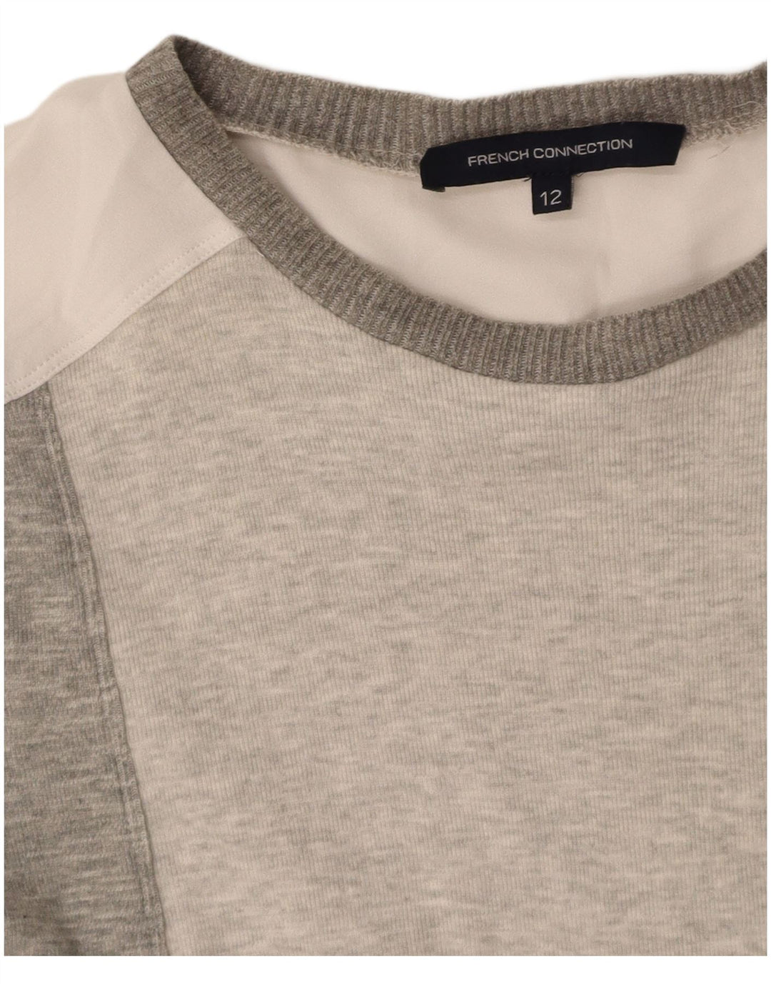 FRENCH CONNECTION Womens T-Shirt Dress UK 12 Medium Grey Colourblock