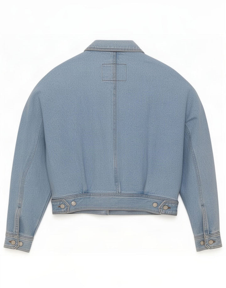 Rifle Dame Crop Denim Jacket UK 16 Large Blue