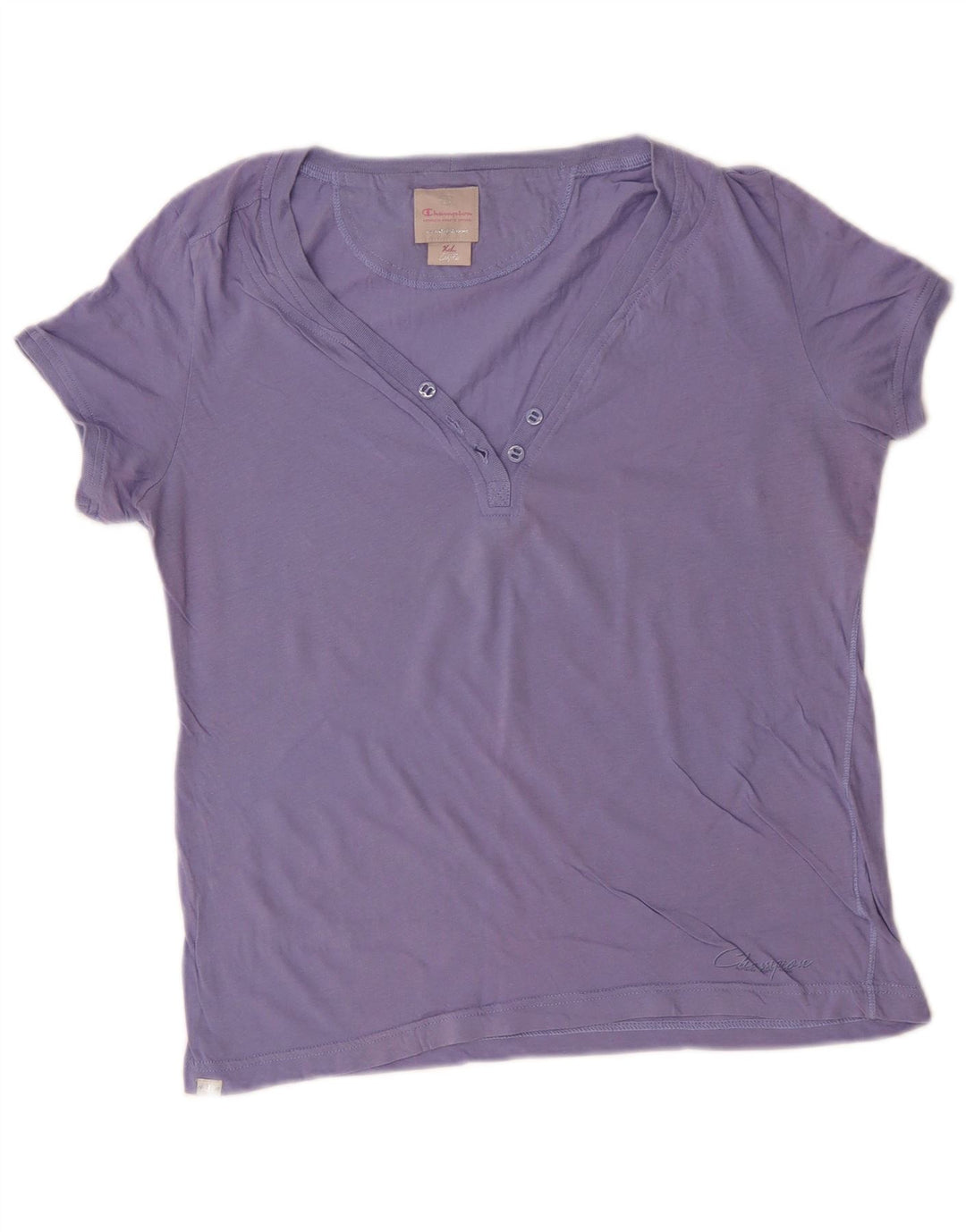 CHAMPION Dame T-Shirt Top UK 18 XL Lilla Bomuld