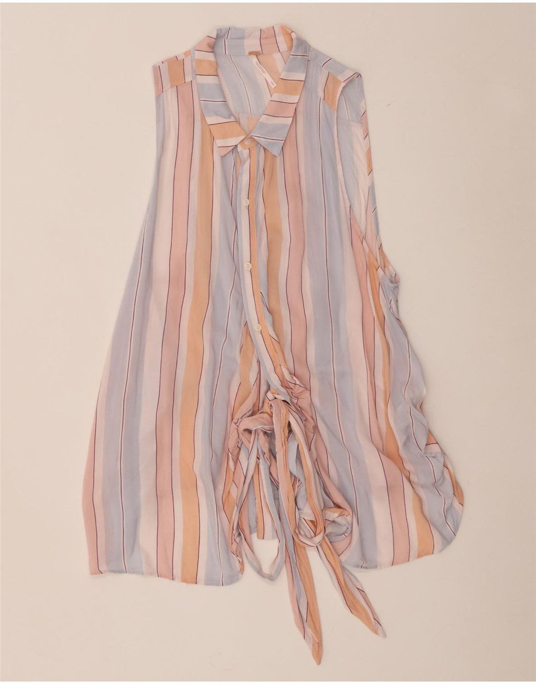 Free People Dame Skjorte Bluse UK 12 Medium Flerfarvet Stribet
