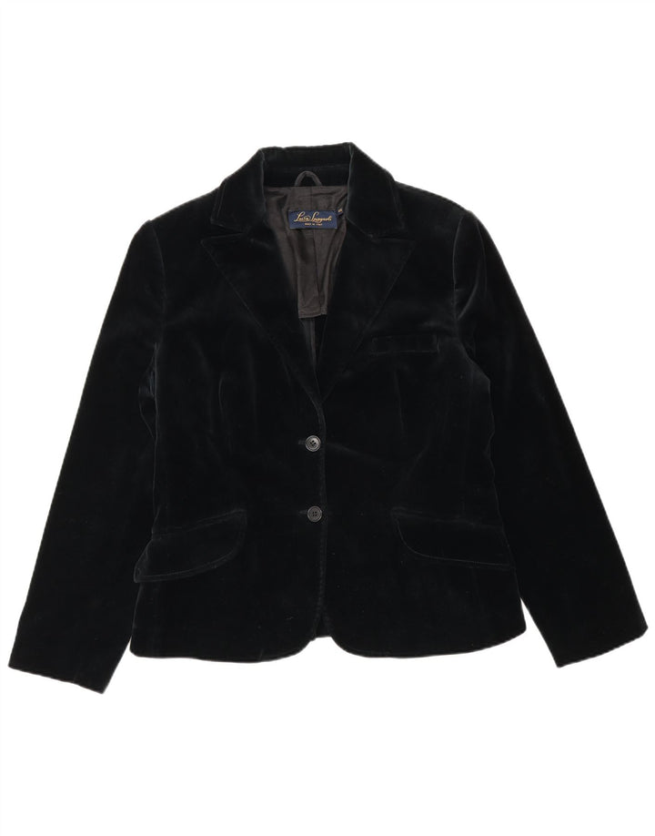 Luisa Spagnoli Dame 2 Button Velvet Blazer Jacket IT 44 Medium Sort