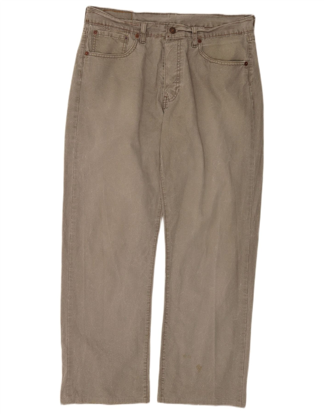 Levi's Herre 401 Straight Jeans W33 L28 Grå Bomuld