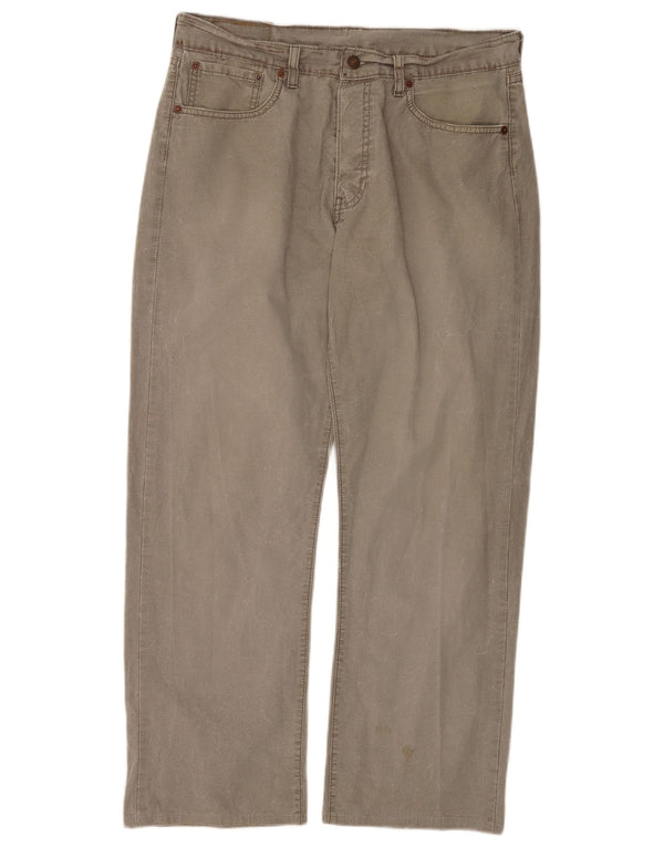 Levi's Herre 401 Straight Jeans W33 L28 Grå Bomuld