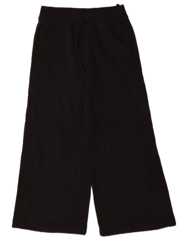 Marks & Spencer Womens Tracksuit Bukser med brede ben UK 10 Small Black Bomuld