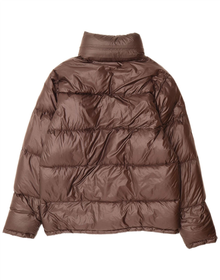 Aspesi Herre hættepolstret jakke UK 38 Medium Brun Nylon