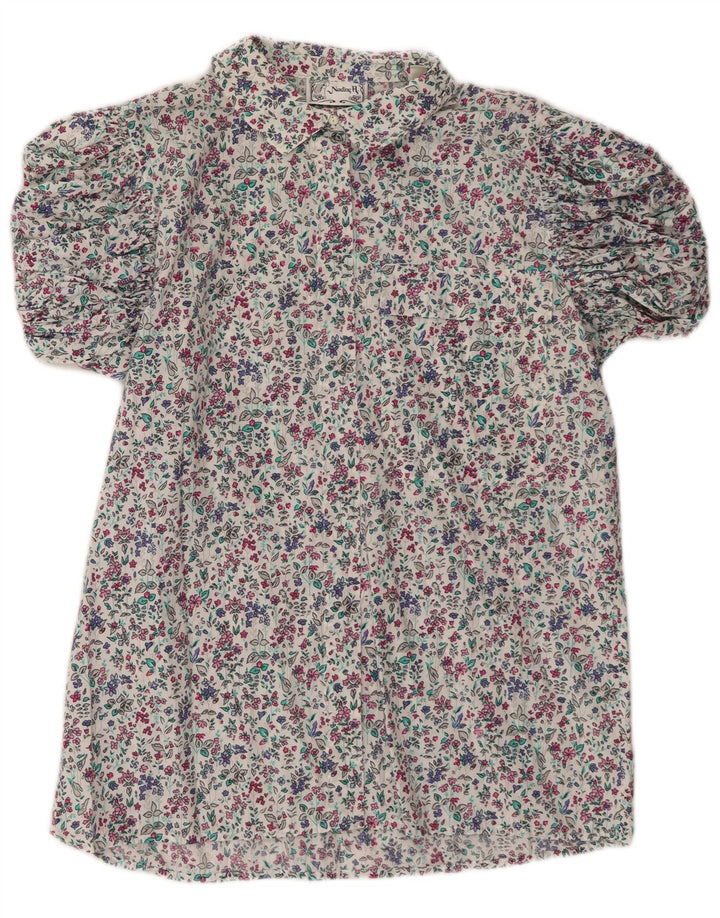 Nadine H Kortærmet skjortebluse til kvinder EU 38 Medium White Floral