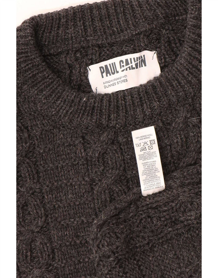 Dunnes Stores Herre Boat Neck Jumper Sweater Stor Grå Uld